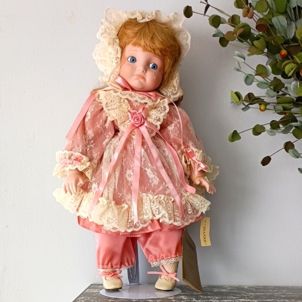 Porcelain Doll Sad Face Vintage Seymour Mann Collection Pink